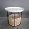 coffee table mix iron rattan