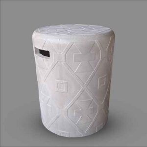 White Primitive Stool