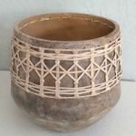 Cone Pot with Rattan