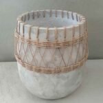 Round Tall Pot with Rattan